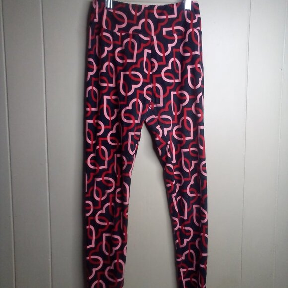 Lularoe Leggings Pants Lot of 2 One Size Hearts Flowers - Picture 9 of 12